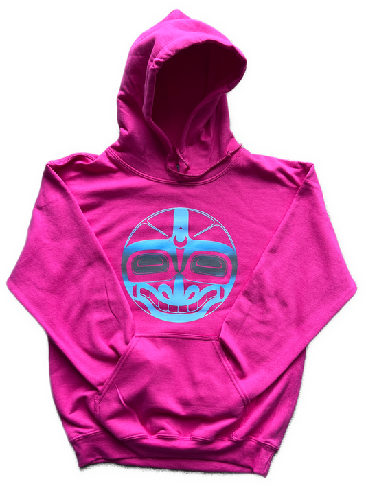 Killerwhale Hoodie Heliconia - Premium  from Northwest Coast Native Apparel/John P Wilson Haisla - Just $50! Shop now at Northwest Coast Native Apparel/John P Wilson Haisla