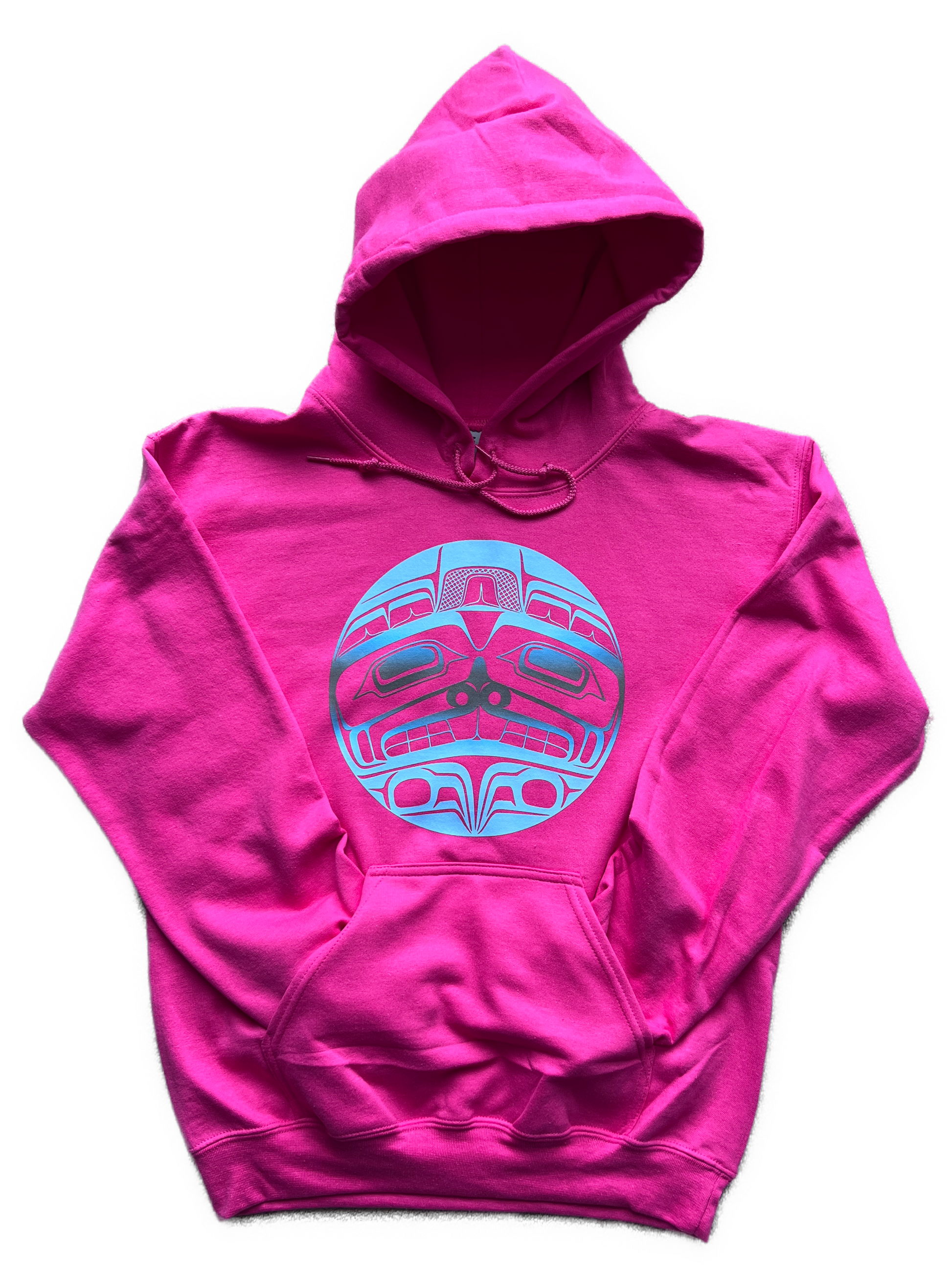 Beaver Hoodie Heliconia - Premium  from Northwest Coast Native Apparel/John P Wilson Haisla - Just $50! Shop now at Northwest Coast Native Apparel/John P Wilson Haisla