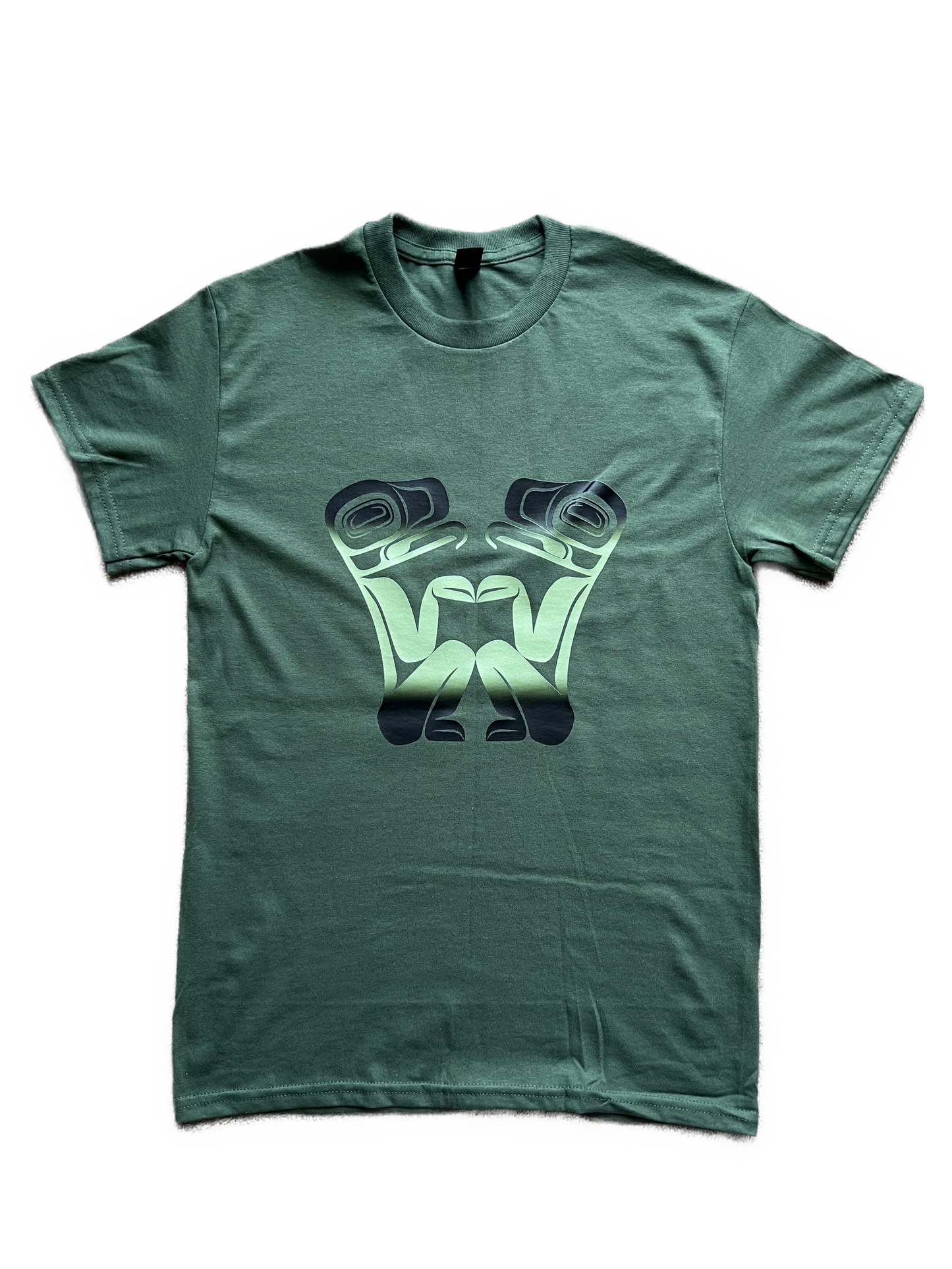 Frog Tshirt Military Green - Premium  from Northwest Coast Native Apparel/John P Wilson Haisla - Just $26! Shop now at Northwest Coast Native Apparel/John P Wilson Haisla