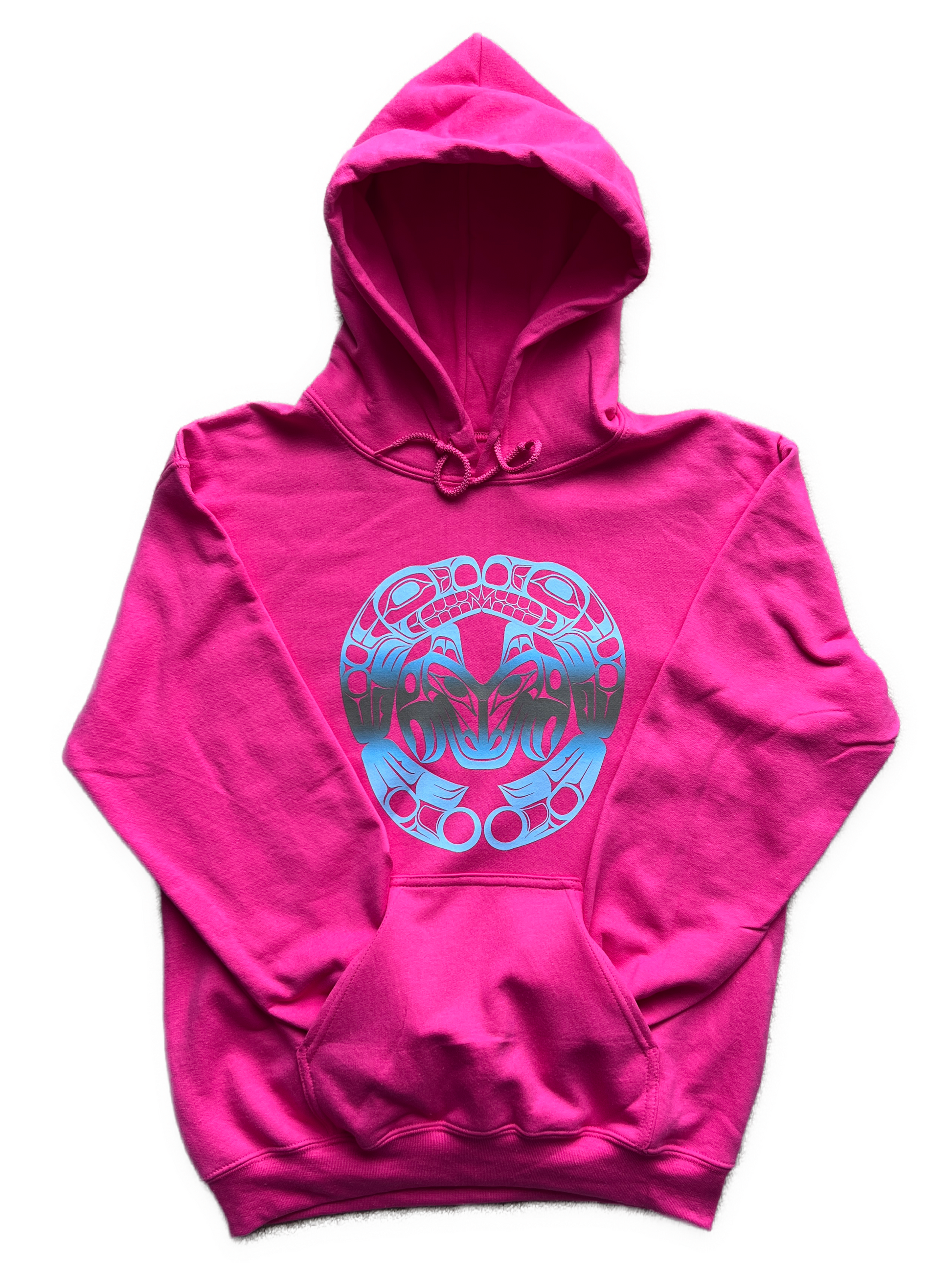 Wolf Hoodie Heliconia - Premium  from Northwest Coast Native Apparel/John P Wilson Haisla - Just $50! Shop now at Northwest Coast Native Apparel/John P Wilson Haisla