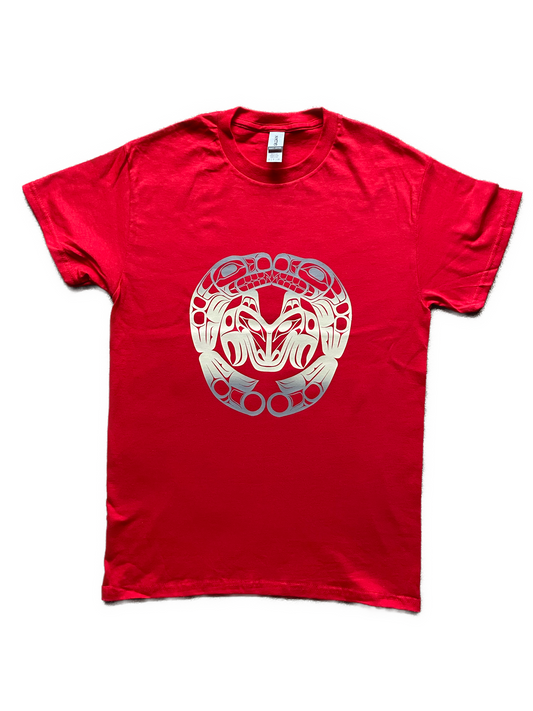 Wolf Tshirt Red - Premium  from Northwest Coast Native Apparel/John P Wilson Haisla - Just $26! Shop now at Northwest Coast Native Apparel/John P Wilson Haisla