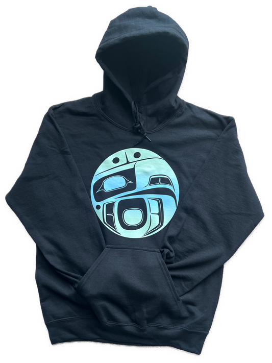 Eagle Hoodie Black - Premium  from Northwest Coast Native Apparel/John P Wilson Haisla - Just $50! Shop now at Northwest Coast Native Apparel/John P Wilson Haisla