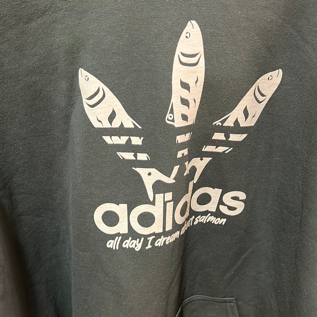 Raven Prints ADIDAS all day i dream about salmon light green hoodie - Premium  from Raven Prints - Just $40! Shop now at Northwest Coast Native Apparel/John P Wilson Haisla