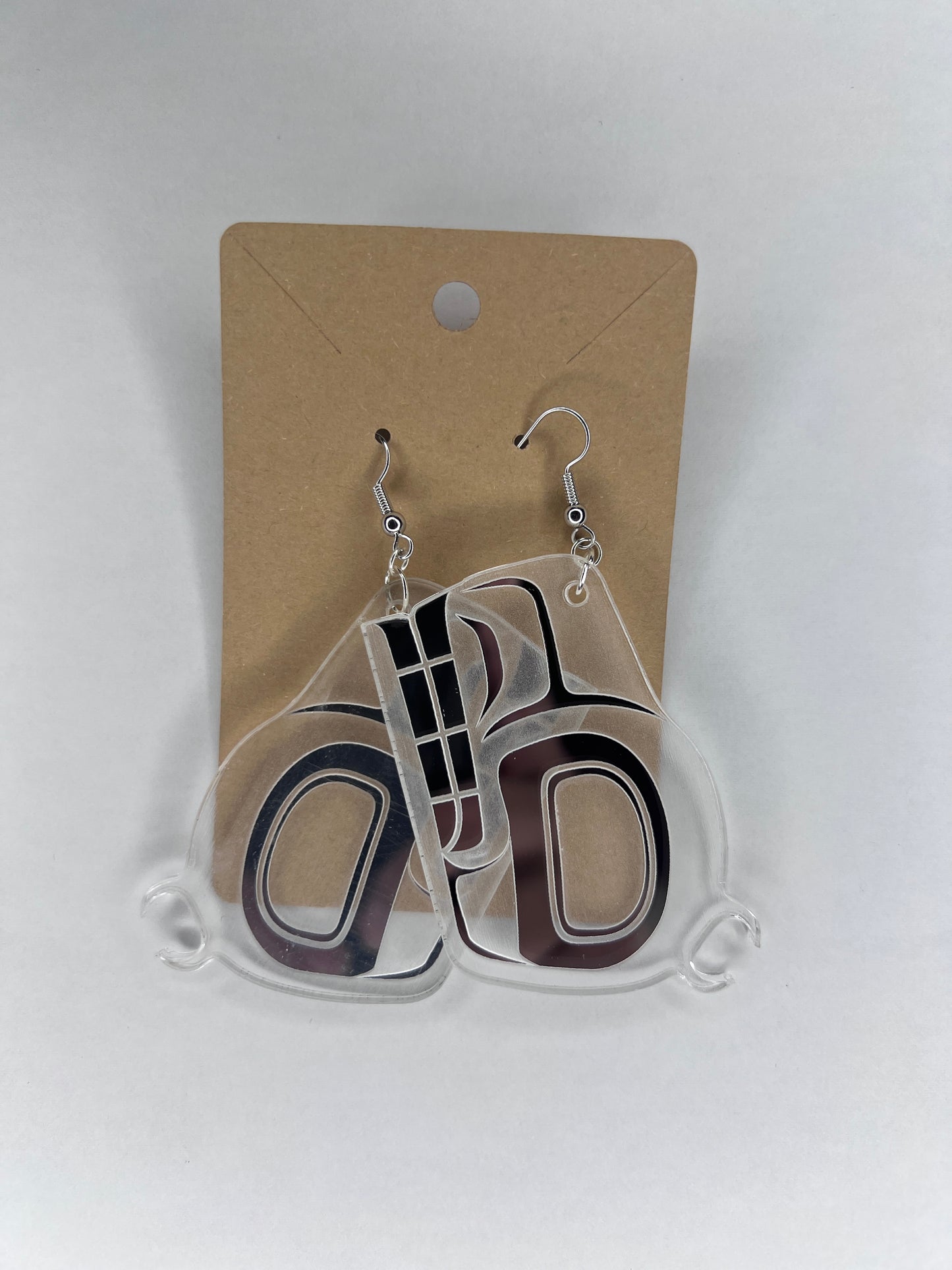 Killerwhale Acrylic Earrings - Premium  from Northwest Coast Native Apparel/John P Wilson Haisla - Just $35! Shop now at Northwest Coast Native Apparel/John P Wilson Haisla