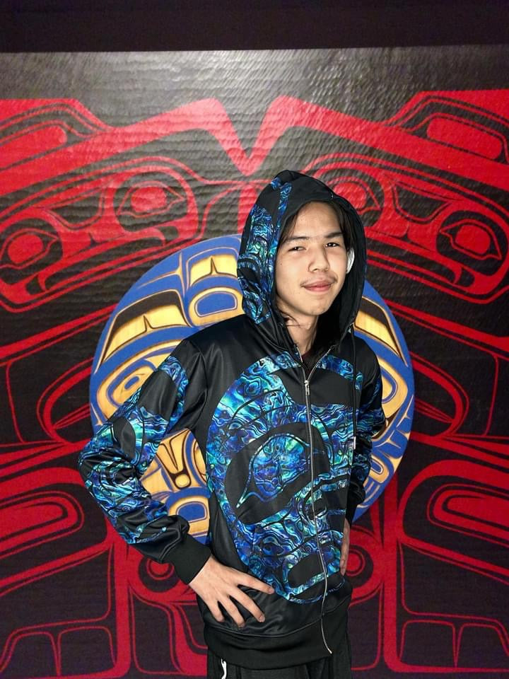 Abalone Eagle Hoodie All over Print - Premium Hoodie Unisex from Northwest Coast Native Apparel/John P Wilson Haisla - Just $100! Shop now at Northwest Coast Native Apparel/John P Wilson Haisla